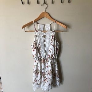 Floral lace romper